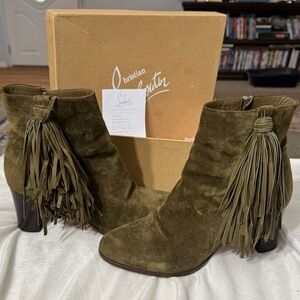 Christian Louboutin Fringe Boho Booties